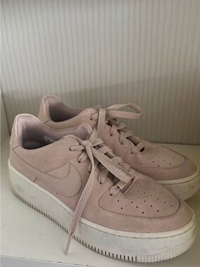 Nike Air Force Women’s Blush Pink Low-Top Suede Sneakers